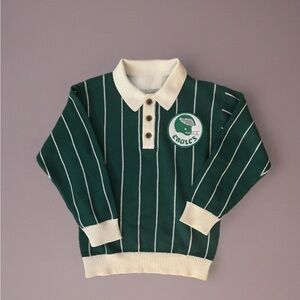 Eagles Inspired Kids Green Striped Polo Shirt